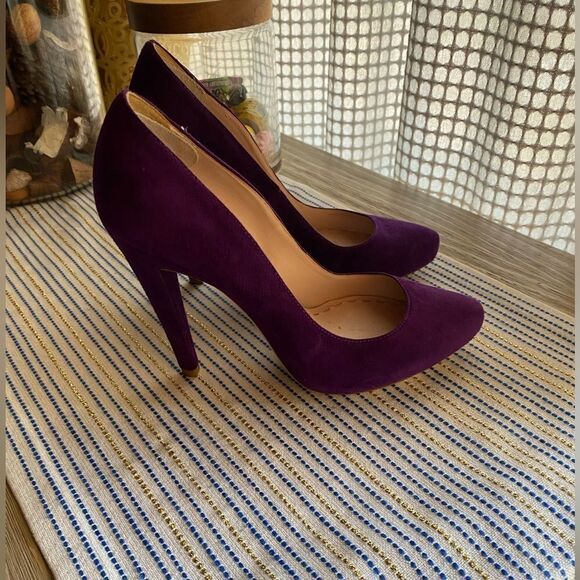 Miu Miu Women's  Suede Purple Classic Heels Shoes Size 36 - Picture 8 of 13